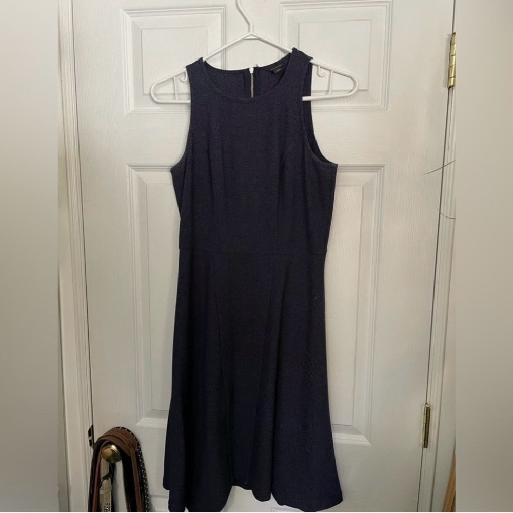 Ann Taylor Sleeveless Dark Blue Classic Dress 0